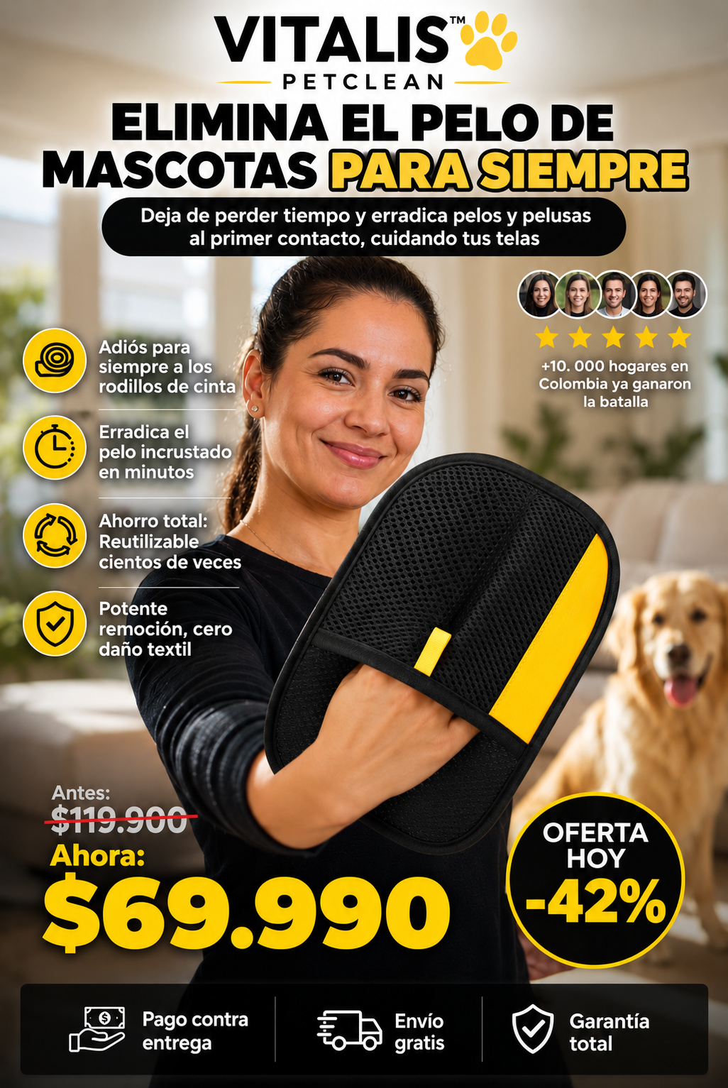 Guante Anti Pelos Mascotas